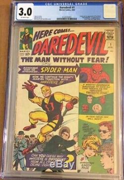 Daredevil #1 CGC 3.0 Marvel 1964 Spider-Man Fantastic Four Origin Matt Murdock