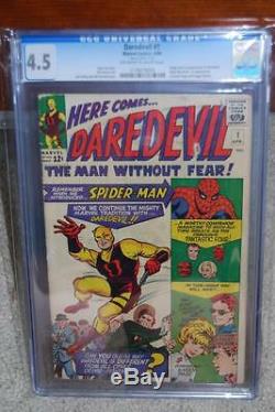 Daredevil #1 CGC 4.5 1964 Movie! Spider-Man cover! Silver Age Key! D7 115 cm