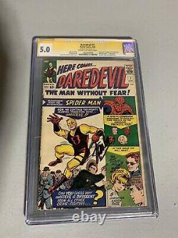 Daredevil #1 CGC 5.0 SS 1964 1st app. Signed Stan Lee Spider-Man Fantastic Four