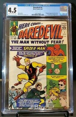 Daredevil #1 Cgc 4.5 Origin & 1st Appearance Cm/ow Pages Great Book