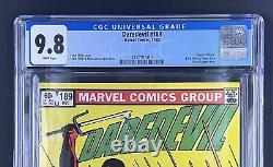 Daredevil #189 CGC 9.8 WP Death of Stick Frank Miller Marvel 1982