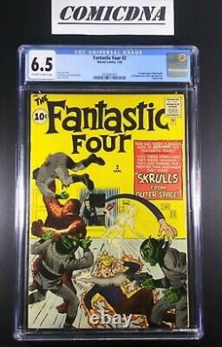 FANTASTIC FOUR #2 1962 CGC 6.5 1st Appearance of Skrulls High Grade Key 1962