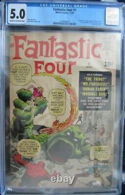 Fantastic Four #1 (1961) Origin & 1st Appearance Mega Key Cgc 5.0 Unpressed Rare