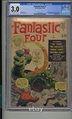 Fantastic Four #1 Cgc 3.0 Stan Lee Jack Kirby Silver Age