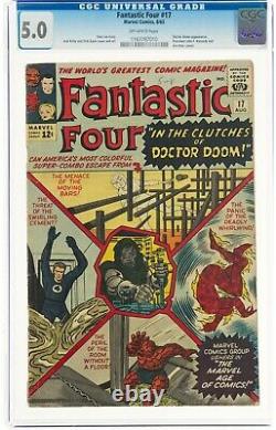 Fantastic Four #17 (Aug 1963, Marvel Comics) CGC 5.0 VG/FN Dr. Doom appearance