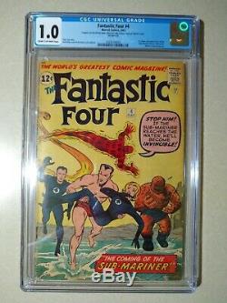 Fantastic Four #4 CGC 1.0 1st Silver Age appearance Sub-Mariner Namor 1962