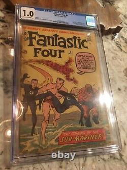 Fantastic Four #4 CGC 1.0 VINTAGE Marvel KEY 1st Silver Age Sub-Mariner