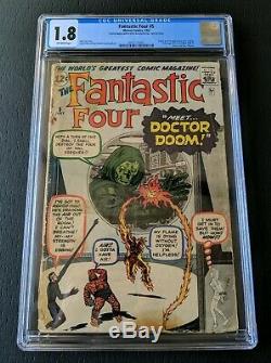 Fantastic Four #5 CGC 1.8 1st Appearance of Dr. Doom Marvel Silver Age Huge Key