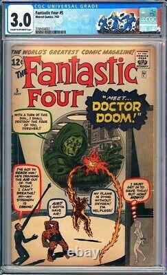 Fantastic Four #5 CGC 3.0 Origin & 1st appearance of Dr. Doom! KEY ISSUE! L@@K