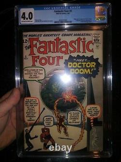 Fantastic Four #5 cgc 4.0 1st app doctor doom. Unpressed undergraded