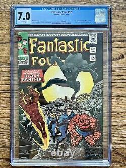 Fantastic Four #52 Marvel 1966 CGC 7.0 WP 1st Appearance Black Panther! MCU