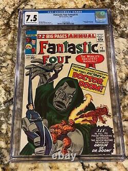 Fantastic Four Annual #2 Cgc 7.5 Ow- White Pages High End Origin Dr. Doom Hot