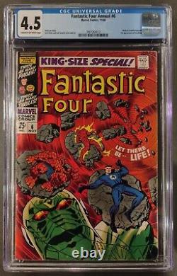 Fantastic Four Annual #6 Cgc 4.5 Marvel 1st Annihilus Birth Of Franklin Richards