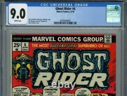 Ghost Rider #6 1974 CGC 9.0 White Pages Menace of Zodiac Marvel Comic Book