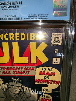 Hulk #1 CGC 3.0 Marvel 1962 WHITE pages! Key Silver Age! RARE! D4 102 cm cl bo