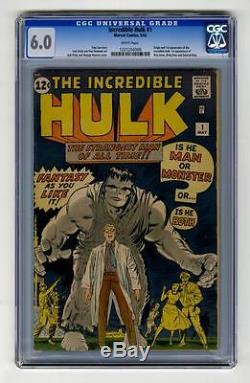Hulk #1 CGC 6.0 Marvel 1962 Silver Age Holy Grail! RARE! WHITE pages! 129 cm bo