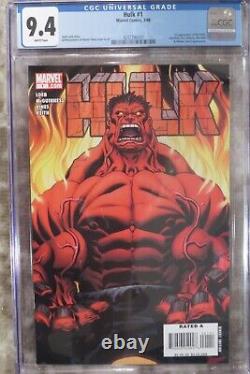 Hulk #1 cgc 9.4 Red Hulk white pages Marvel 2008
