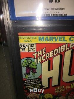 Hulk #181 CGC 8.0 Marvel 1974 1st Wolverine! After #180! Old Label! F12 402 cm