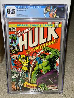 Hulk #181 CGC 8.5 1974 1st Wolverine! Key Bronze! NM+ Copy! L10 134 cm clean