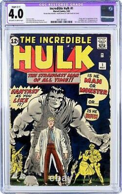 INCREDIBLE HULK #1 Marvel Comics 1962 CGC 4.0 Origin & 1st Appearance