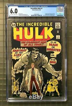 INCREDIBLE HULK #1 Marvel Comics 1962 CGC 6.0 1st Appearance of Hulk! HIGH END