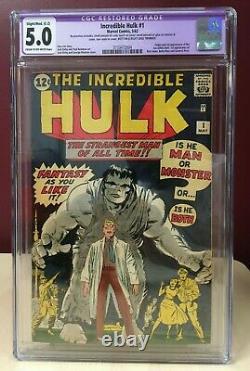 Incredible Hulk #1 1962 CGC 5.0 Restored C-2 Amazing Eye Appeal! Mega Key