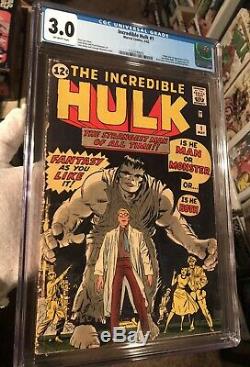 Incredible Hulk #1 CGC 3.0 Great Colors Deep Blacks No Marvel Chipping