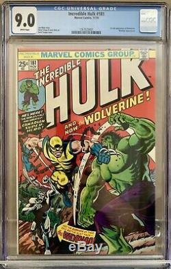 Incredible Hulk #180 #181 #182 1st Appearance Of Wolverine Cgc 9.0 White Pages