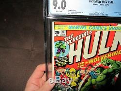 Incredible Hulk 181 CGC 9.0, 1st Full Wolverine, White Pages! Marvel 1974 (MC)