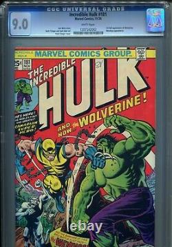 Incredible Hulk 181 CGC 9.0 WHITE PAGES 1st Appearance Wolverine