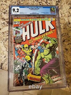 Incredible Hulk #181 CGC 9.2 White Pages 1st Wolverine DISNEY MARVEL MERGER