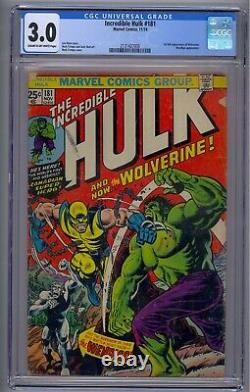 Incredible Hulk #181 Cgc 3.0 1st Full Wolverine Wendingo App