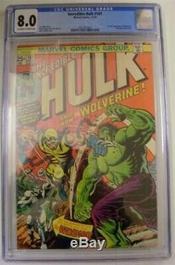 Incredible Hulk 181 Cgc 8.0 Marvel Comic 1st Full App Wolverine Wein Trimpe 1974