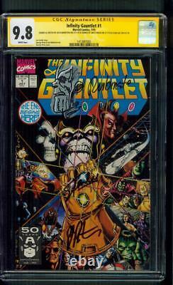 Infinity Gauntlet 1 CGC 9.8 3XSS Stan Lee Starlin Thanos sketch Avengers 1991