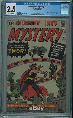 Journey Into Mystery #83 Cgc 2.5 1st Thor Off-white Pages 1962
