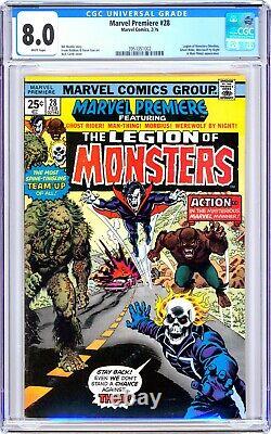 MARVEL PREMIERE (1976) #28 CGC 8.0 White Pages KEY 1st LEGION of MONSTERS App
