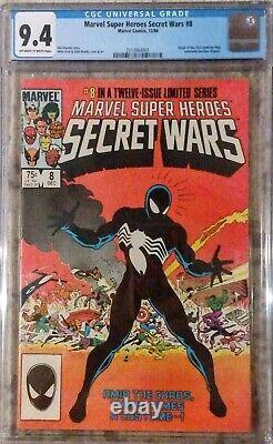 MARVEL SECRET WARS #8 CGC 9.4 Spider Man Black Costume Venom Symbiote Graded