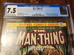 Man-Thing #1 (1974) CGC 7.5 2nd App of Howard the Duck Bronze Age Marvel Comics