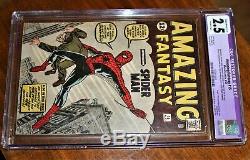 Marvel 1962 Amazing Fantasy #15 Spider-Man CGC Restored 2.5 edges trimmed