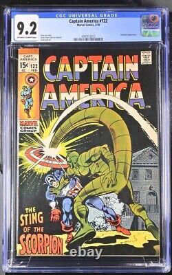 Marvel Captain America #122 2/70 Cgc 9.2 Nm- Scorpion Appearance Rare