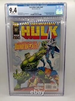 Marvel Comics Incredible Hulk #449 (1997) Cgc 9.4 1st App Of Thunderbolts
