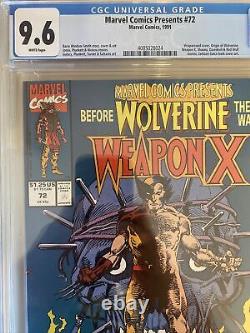 Marvel Comics Presents #72 CGC 9.6 NM+ Origin of Wolverine and Weapon X WHITE