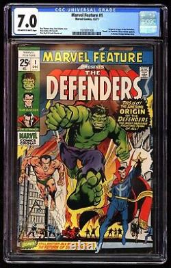 Marvel Feature 1 CGC 7.0 OWW 1st Appearance Origin of The Defenders 1971