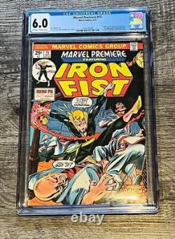 Marvel Premiere #15 Marvel Comics 1974 CGC 6.0 1st App Of Iron Fist