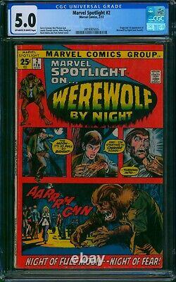 Marvel Spotlight #2? CGC 5.0? 1st Appearance of WEREWOLF BY NIGHT! Comic 1972
