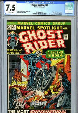Marvel Spotlight #5 (1972) Marvel CGC 7.5 Off-White Origin & 1st App Ghost Rider