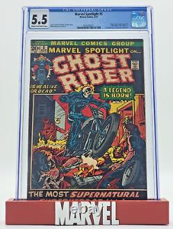 Marvel Spotlight #5 Comic Book 1972 CGC 5.5 1st App Ghost Rider Johnny Roxanne
