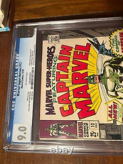 Marvel Super Heroes. #12 12/67 Cgc 9.0 Ow First Captain Marvel! Nice High Grade