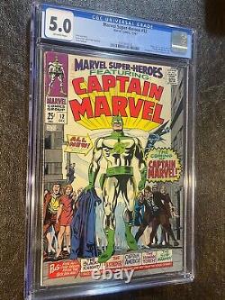 Marvel Super-Heroes #12 CGC 5.0 OW 1st Captain Mar-Vell Yon-Rogg Una Key 1967