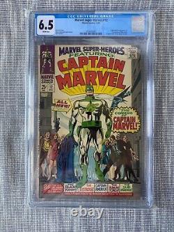 Marvel Super-Heroes 12 CGC 6.5 1st App/Origin Captain Marvel 1967 KEY Comic
